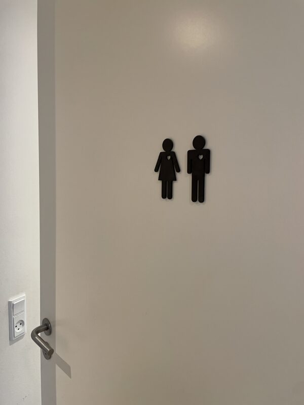 Toilet Skilt med Hjerte - Sort
