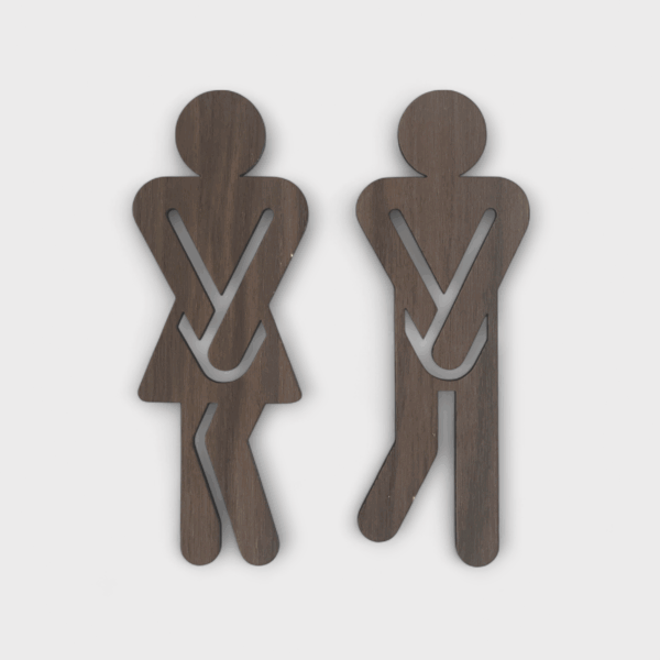 Toilet Skilt Tissetrængende - Valnød