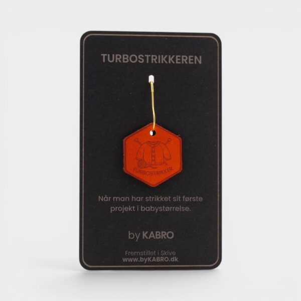 Turbo-Strikkeren - kortets forside Forsiden af kortet til strikkemærket Turbo-Strikkeren fra by KABRO