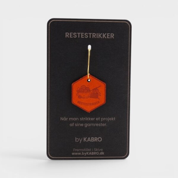 Restestrikkeren - kortets forside Forsiden af kortet til strikkemærket Restestrikkeren fra by KABRO